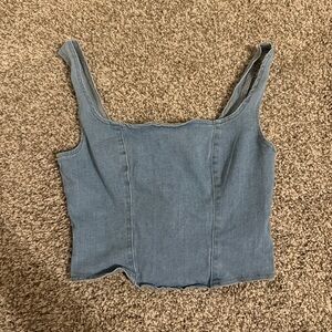 Forever 21 Light Blue Denim Tank Top